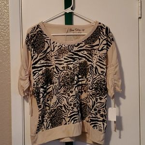 NWT 2x animal print shirt